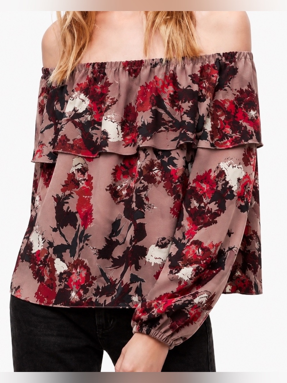 Aritzia Wilfred Morel Ruffle Trim Long Sleeve Blouse